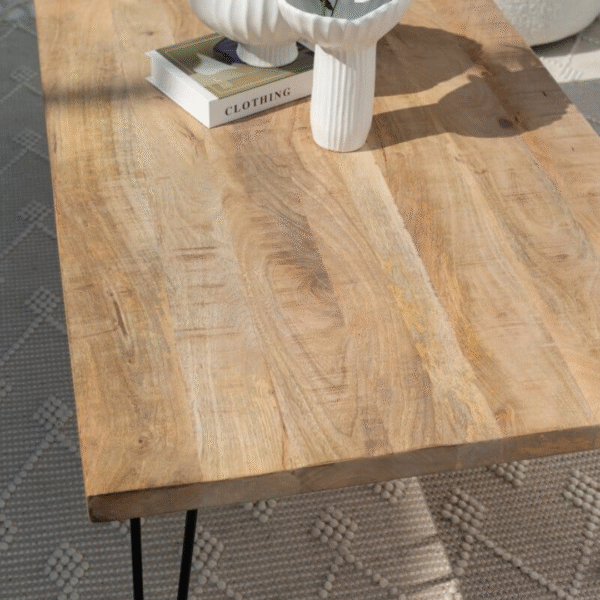 Ritzha Mango Wood Coffee Table Rode Legs