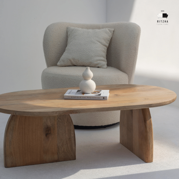 Ritzha Brigitte Wooden Coffee Table In Natural Finish
