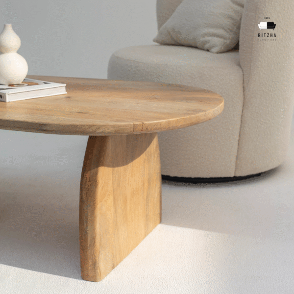Ritzha Brigitte Wooden Coffee Table In Natural Finish