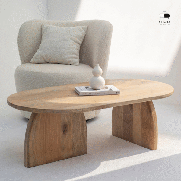 Ritzha Brigitte Wooden Coffee Table In Natural Finish