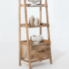 Ritzha Bronwen Wooden Ladder Shelf In Natural Finish
