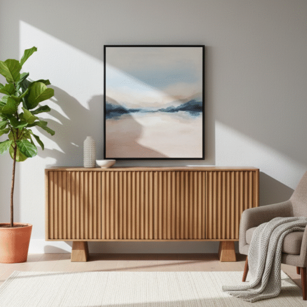 Ritzha Lorwyn 4-Door Wooden Sideboard | Wooden Sideboard for Living Room