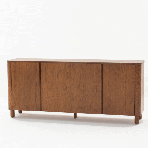 Ritzha Theo Dark Wood Sideboard | Solid Wooden Sideboard In Natural Finish