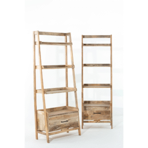 Ritzha Bronwen Wooden Ladder Shelf In Natural Finish