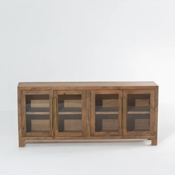 Ritzha Lunaria Wooden Display Sideboard | Rattan Sideboard For Living Room