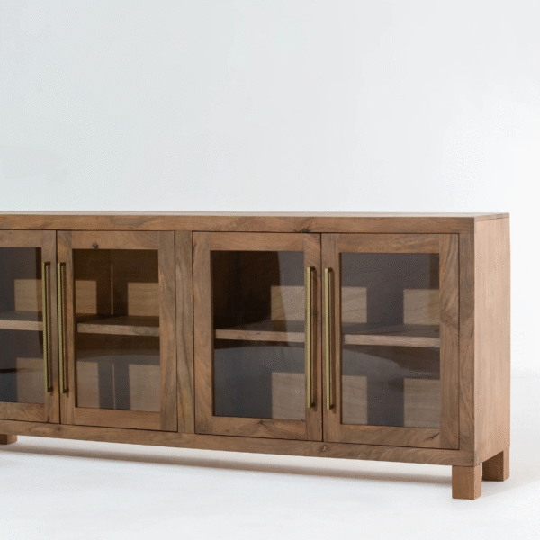 Ritzha Lunaria Wooden Display Sideboard | Rattan Sideboard For Living Room