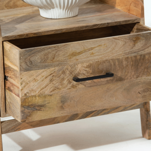 Ritzha Bronwen Wooden Ladder Shelf In Natural Finish