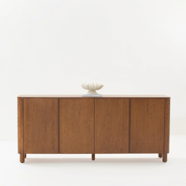 Ritzha Theo Dark Wood Sideboard | Solid Wooden Sideboard In Natural Finish