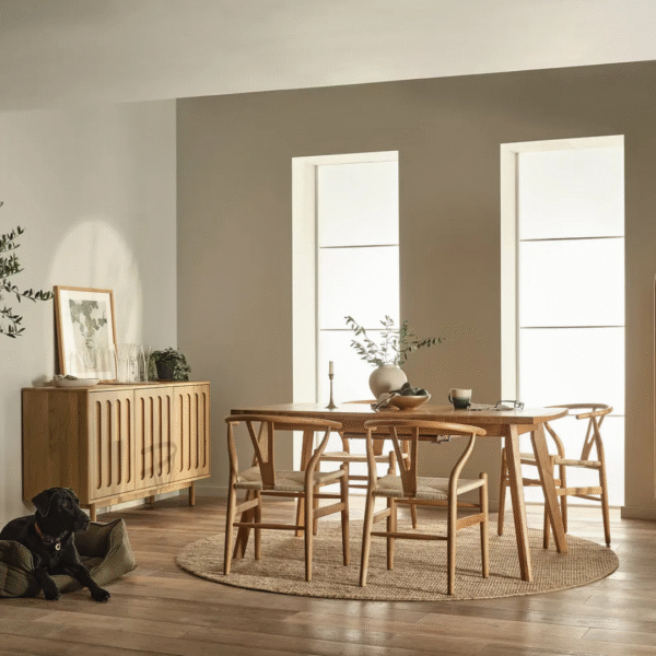Ritzha Belgrave Large Sideboard In Oak Wood Natural Finish