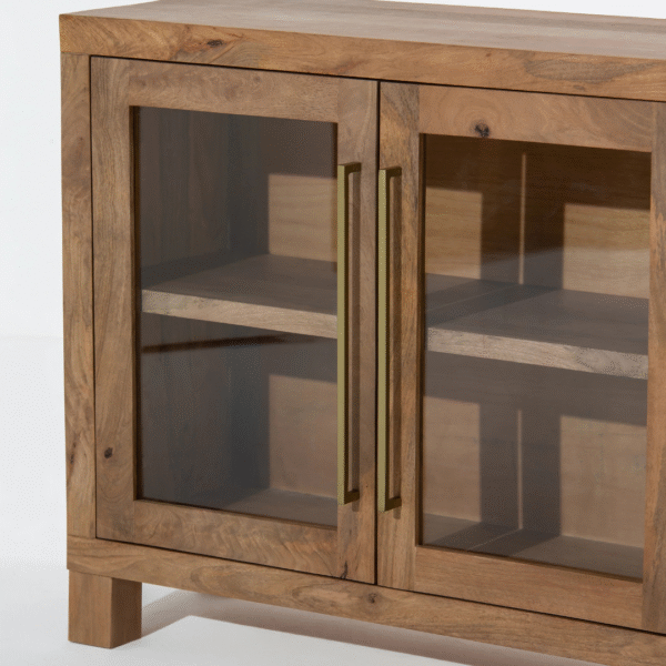 Ritzha Lunaria Wooden Display Sideboard | Rattan Sideboard For Living Room