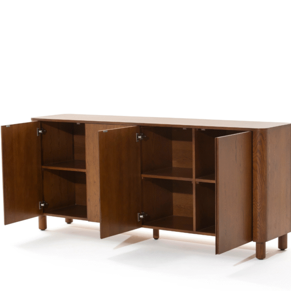 Ritzha Theo Dark Wood Sideboard | Solid Wooden Sideboard In Natural Finish