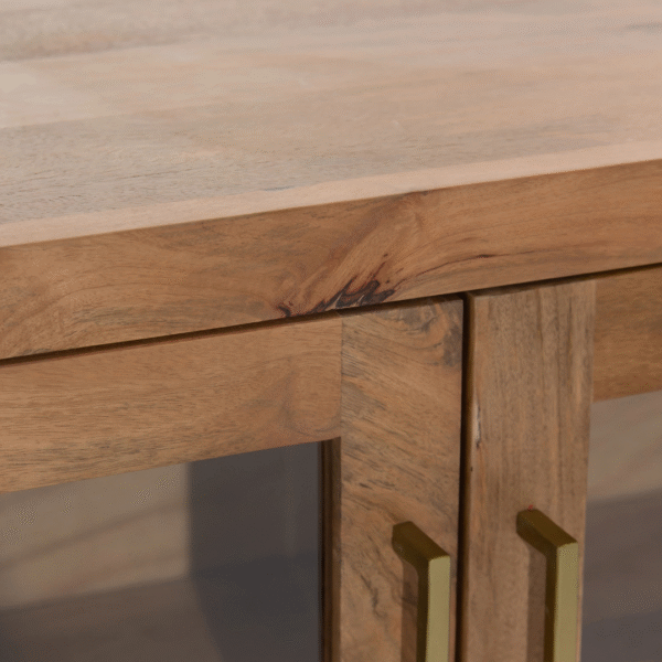 Ritzha Lunaria Wooden Display Sideboard | Rattan Sideboard For Living Room