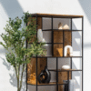 Ritzha Irida Shelf Unit with Two Drawers | Wooden Bookshelf + Iron