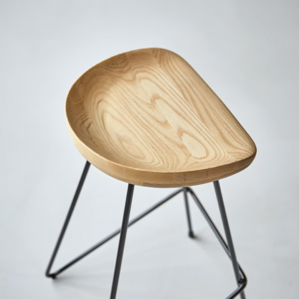 Ritzha Wooden Stools With Iron Legs