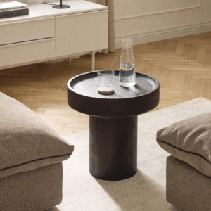 1 Ritzha Round Teak Wood Side Table Benno