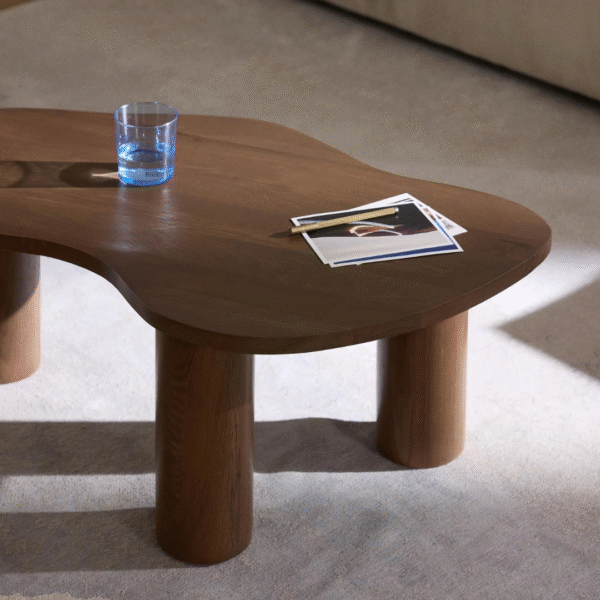 Ritzha Oak Wood Coffee Table Didi in Organic Shape