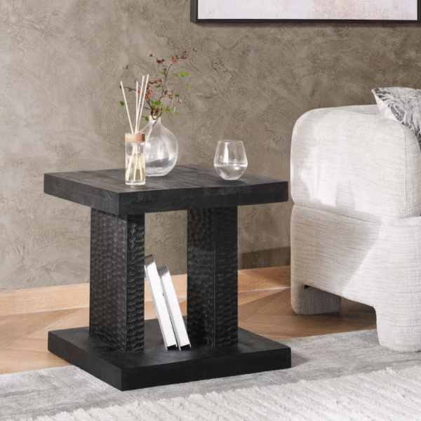 Ritzha stella end table In Black Finish
