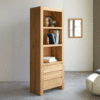 Ritzha Solid Wooden Eden Bookcase In Natural Finish