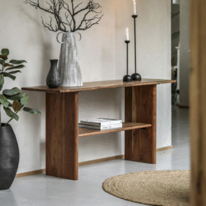 Ritzha Wooden Console Table in Sheesham Wood | Honey Finish