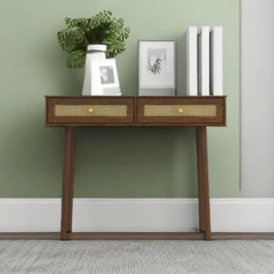 Wooden Console In cane Finish