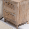 Ritzha Hana Two Drawer Rattan Side Table | Wooden Sidetables Online in India