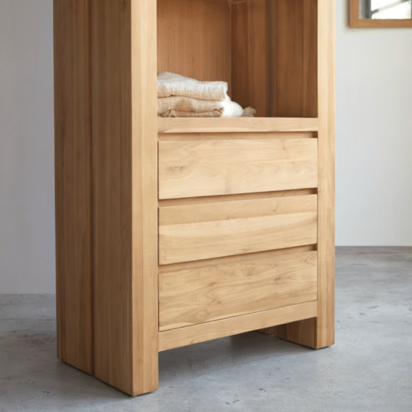 Ritzha Solid Wooden Eden Bookcase In Natural Finish