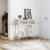 Ritzha COSIEST Console Table In Gray White Finish
