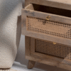 Ritzha Hana Two Drawer Rattan Side Table | Wooden Sidetables Online in India