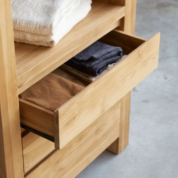 Ritzha Solid Wooden Eden Bookcase In Natural Finish