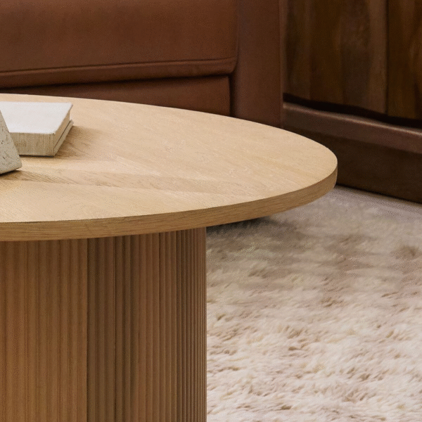 Ritzha Ellington Wooden Coffee Table In Natural Honey Finish