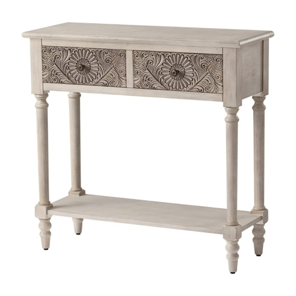 Ritzha COSIEST Console Table In Gray White Finish