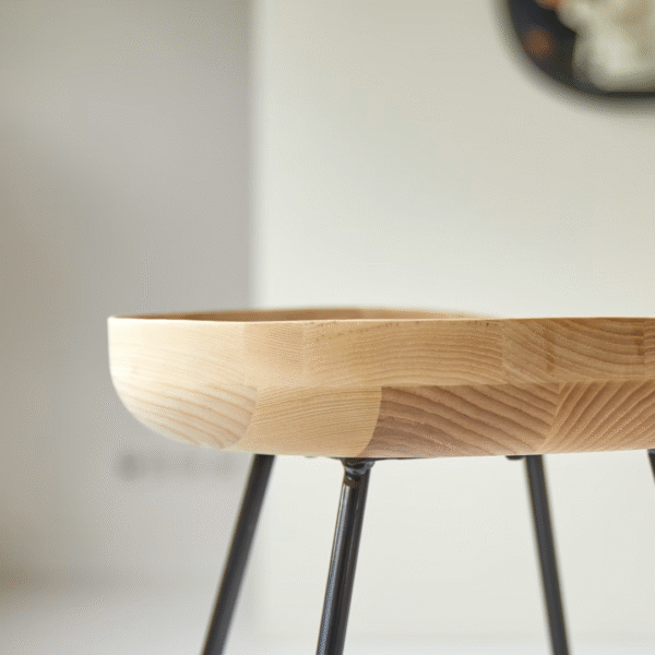 Ritzha Wooden Stools With Iron Legs