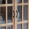 Ritzha Lisette Wooden Display Shelf | Wooden Bookshelf With Glass Natural Finish