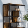 Ritzha Irida Shelf Unit with Two Drawers | Wooden Bookshelf + Iron