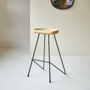 5 Ritzha Wooden Stools With Iron Legs