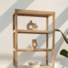 Ritzha Oslo Wooden Bookcase | Wooden Rattan Bookshelf