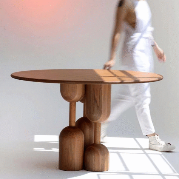 Ritzha Mcveigh Round Dining Table In Honey Finish