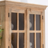 Ritzha Lisette Wooden Display Shelf | Wooden Bookshelf With Glass Natural Finish