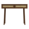 Ritzha Loft & Luv Remy Boho Mid-Century Console Entryway Table with Natural Rattan with Storage Drawer and Open Shelf