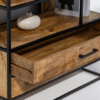 Ritzha Irida Shelf Unit with Two Drawers | Wooden Bookshelf + Iron