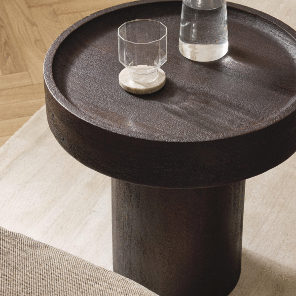 Ritzha Round Teak Wood Side Table Benno