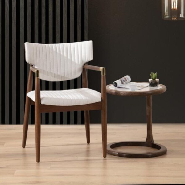 Ritzha Nera Wood Armchair Beige