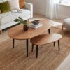 Ritzha Grayson Coffee Nest of Tables In Ash Wood In Natural Finish