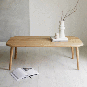 Ritzha Bellevue' Solid Oak Coffee Table With Rounded Corners