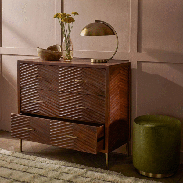 Ritzha Fandango Chest of Drawers In Teak Wood