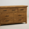 Ritzha Harrogate Rustic Solid Oak Wide Chest Of Drawers