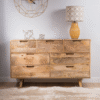 Ritzha Oslo Light Teak Wood Large Chest of Drawers