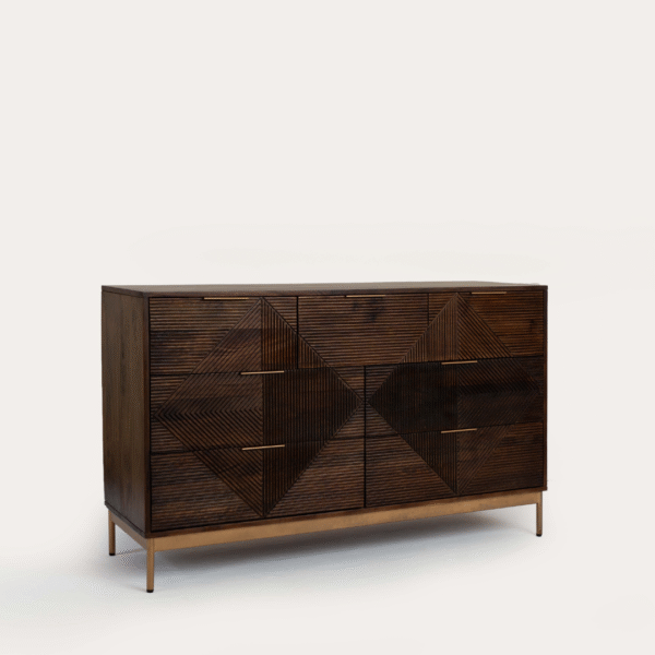 Ritzha Dahlia Walnut Teak Large Chest Of Drawers
