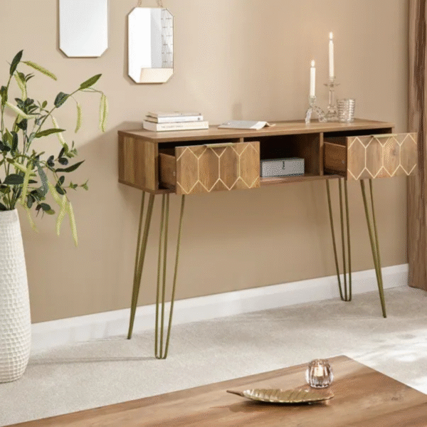 Ritzha Orleans Console Desk In Teak Wood