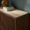 Ritzha Mirabelle Travertine Chest of Drawers In Teak Wood